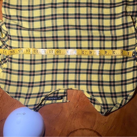 Zara Yellow Plaid Shirt Women’s size Extra Small - Picture 6 of 7